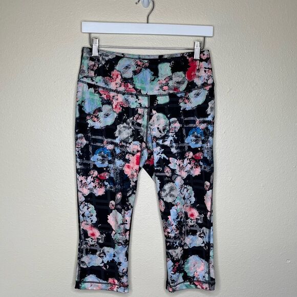 Zelos Cropped Floral Athletic Leggings Multicolor Women Size Medium Activewear - Picture 13 of 13